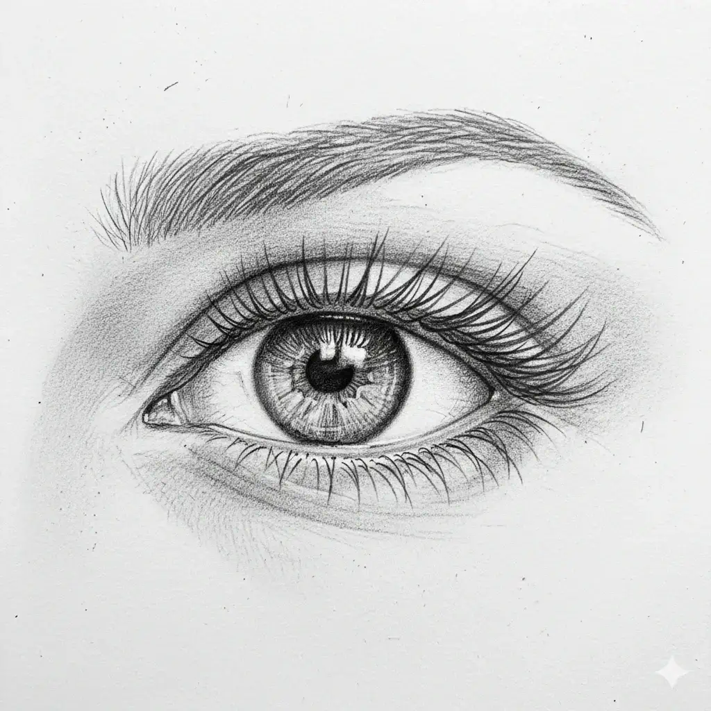 Almond eye shape - oval shaped eyes with visible crease